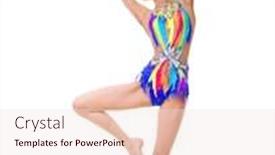  Presentation with gymnastics - Presentation featuring girl engaged art gymnastics isolated background and a lemonade colored foreground