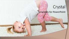  Presentation with physical activity seniors - Slides having girl engaged in physical activity background and a sky blue colored foreground