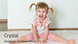  Presentation with activity - Presentation design consisting of girl engaged in physical activity background and a soft green colored foreground