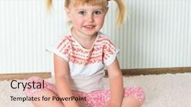  Presentation with physical activity seniors - Amazing PPT theme having girl engaged in physical activity backdrop and a coral colored foreground