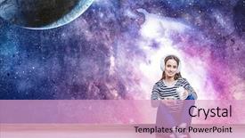  Presentation with esami medie girl power - Theme with girl enjoy the music mixed background and a lemonade colored foreground