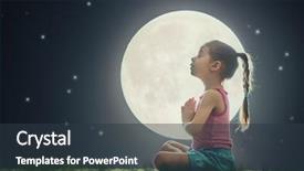  Presentation with meditation green - Theme with girl enjoying meditation and yoga background and a tawny brown colored foreground