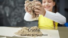  Presentation with sand play - Theme with girl enjoying play with kinetic background and a coral colored foreground