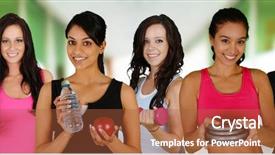  Presentation with village india women working - Colorful PPT theme enhanced with girl exercising - group of women working backdrop and a  colored foreground