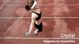  Presentation with treasure map aged rope - Cool new PPT theme with girl exercising with skipping-rope backdrop and a  colored foreground