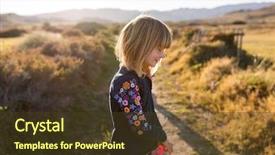  Presentation with spanish - Presentation theme having girl exploring spanish nature rambla background and a tawny brown colored foreground