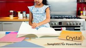  Presentation with kitchen - Amazing theme having girl flipping pages of book backdrop and a lemonade colored foreground