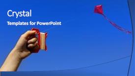  Presentation with kite - Colorful slide set enhanced with girl flying a kite backdrop and a  colored foreground