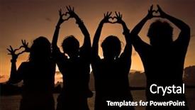  Presentation with hands heart - Colorful theme enhanced with girl forming their hands backdrop and a black colored foreground