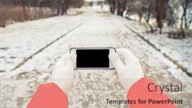  Presentation with telephone mobile - Amazing presentation theme having girl-gets-on-the-hip backdrop and a soft green colored foreground