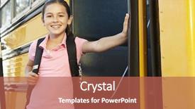  Presentation with teen girl - Slides with girl getting on school bus background and a red colored foreground