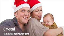  Presentation with happy baby - Amazing PPT theme having girl getting ready for chirstmas backdrop and a coral colored foreground