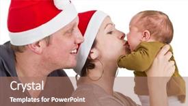  Presentation with baby doctor and family - Audience pleasing PPT theme consisting of girl getting ready for chirstmas backdrop and a  colored foreground