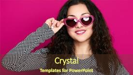  Presentation with shape heart - Colorful presentation design enhanced with girl glamour portrait on pink backdrop and a tawny brown colored foreground