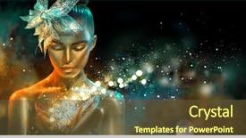  Presentation with design fashion - Slide deck consisting of girl glowing make-up art background and a tawny brown colored foreground