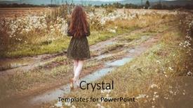  Presentation with rural india survey - Presentation consisting of girl going on rural road background and a coral colored foreground