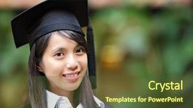  Presentation with graduation - Amazing PPT layouts having girl graduation backdrop and a  colored foreground