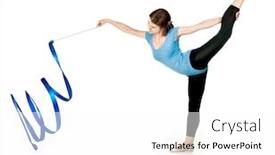  Presentation with sport blue - Presentation with girl-gymnast-in-blue-sport background and a white colored foreground
