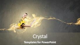  Presentation with high jump - Presentation theme featuring girl gymnast making high jump background and a  colored foreground