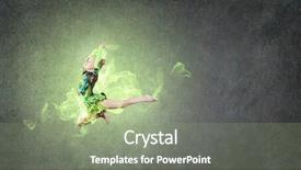  Presentation with high jump - Colorful theme enhanced with girl gymnast making high jump backdrop and a  colored foreground