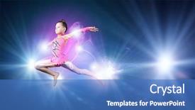  Presentation with high jump - Cool new presentation theme with girl gymnast making high jump backdrop and a  colored foreground
