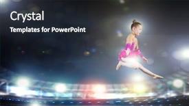 Presentation with high jump - PPT layouts featuring girl gymnast making high jump background and a wine colored foreground