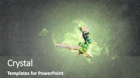  Presentation with high jump - Audience pleasing slide deck consisting of girl gymnast making high jump backdrop and a  colored foreground