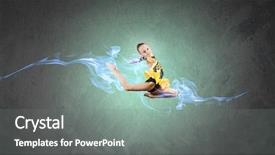  Presentation with high jump - Slides with young family in red and blue suits of superheroes on their faces are masks and they are in raincoats they are posing in a bright room children and parents in suits of superheroes background and a gray colored foreground