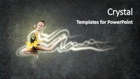  Presentation with high jump - Presentation having girl gymnast making high jump background and a  colored foreground
