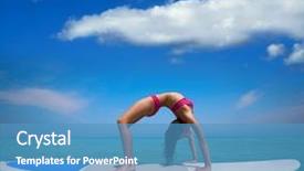  Presentation with gymnastics - Colorful slide deck enhanced with girl gymnastics on paddle surf backdrop and a teal colored foreground