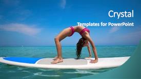  Presentation with gymnastics - Cool new theme with girl gymnastics on paddle surf backdrop and a teal colored foreground