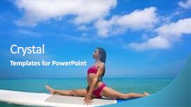  Presentation with gymnastics - Beautiful PPT layouts featuring girl gymnastics on paddle surf backdrop and a teal colored foreground
