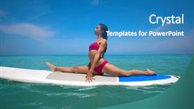  Presentation with gymnastics - PPT layouts having girl gymnastics on paddle surf background and a teal colored foreground