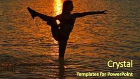 Presentation with gymnastics - Theme having girl gymnastics pose at sunset background and a tawny brown colored foreground