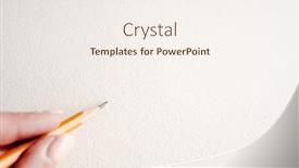  Presentation with hand holding pencil - Presentation design having girl-hand-holding-graphite-pencil background and a sky blue colored foreground