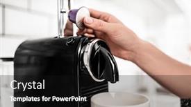  Presentation with coffee - PPT layouts enhanced with girl-hand-put-capsule background and a black colored foreground