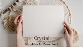  Presentation with watercolor design - Presentation featuring girl-hands-holding-watercolor-paper background and a light gray colored foreground