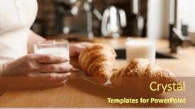 Presentation with french pastry - Slide deck with girl-has-a-breakfast background and a tawny brown colored foreground