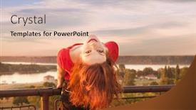  Presentation with sky day and night - Audience pleasing theme consisting of girl have fun on belgrade backdrop and a lemonade colored foreground