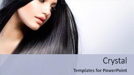  Presentation with long hair - Presentation design with girl healthy long hair beauty background and a light blue colored foreground