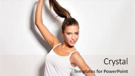  Presentation with long hair - PPT layouts having play with toy dog doll background and a gray colored foreground.