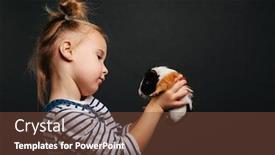  Presentation with guinea pig - Colorful presentation theme enhanced with girl-holding-a-guinea-pig backdrop and a tawny brown colored foreground