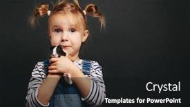  Presentation with guinea pig - Cool new slide set with girl-holding-a-guinea-pig backdrop and a black colored foreground