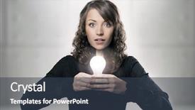  Presentation with light bulb graduation cap - Beautiful PPT theme featuring girl holding a light bulb backdrop and a tawny brown colored foreground