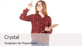  Presentation with college algebra - Presentation theme consisting of girl holding clipboard and pencil background and a  colored foreground