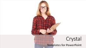  Presentation with college algebra - Presentation enhanced with girl holding clipboard and pencil background and a  colored foreground