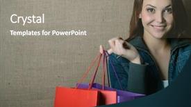  Presentation with colored shining - Audience pleasing theme consisting of girl holding colored shopping bag backdrop and a  colored foreground