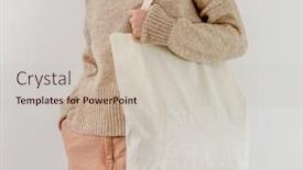  Presentation with eco friendly environment - Presentation design having girl-holding-cotton-linen-eco background and a soft green colored foreground