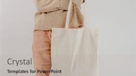  Presentation with eco friendly environment - Slides enhanced with girl-holding-cotton-linen-eco background and a mint green colored foreground