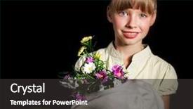  Presentation with nuclear weapons and gas mask - Beautiful presentation theme featuring conservation resiration - little girl holding flowers backdrop and a black colored foreground